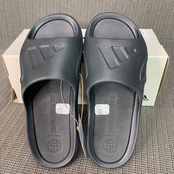 Adidas Adicane Mens Size 8 Women’s 9 Slide Black Sandals Lightweight/Comfortabl - Picture 2 of 6